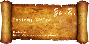 Zsolnay Róza névjegykártya